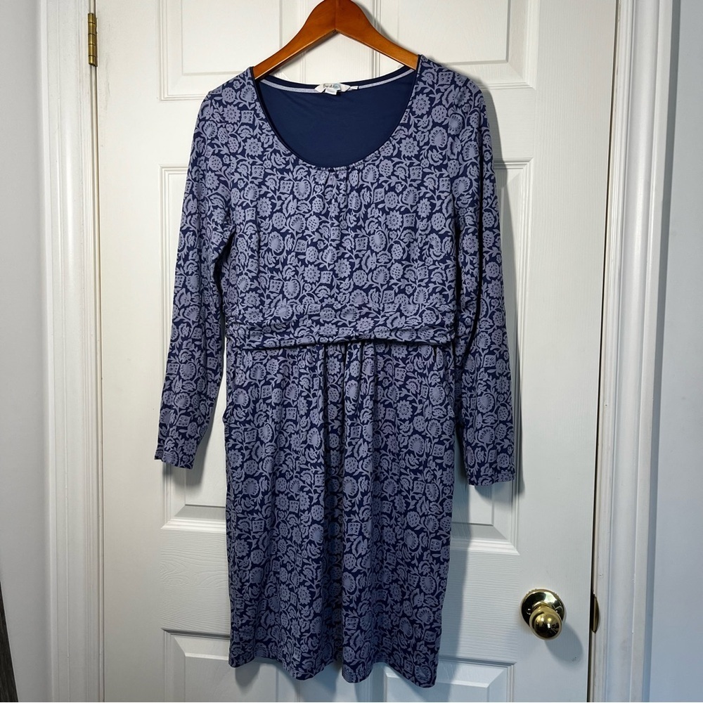 BODEN Blue Patterned Mabel Dress Size 10